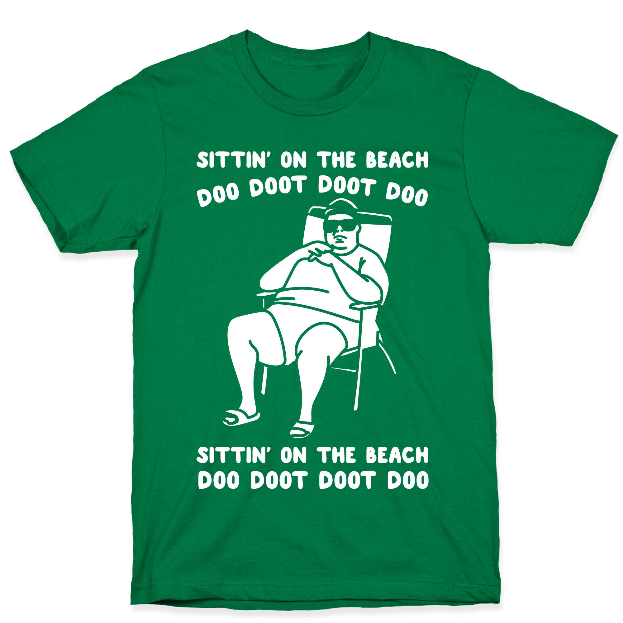 Sittin' On The Beach Chris Christie Parody White Print T-Shirt